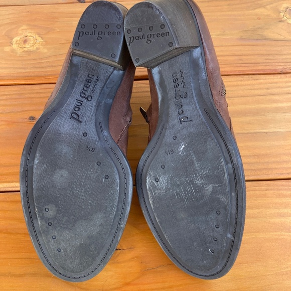 Paul Green Brown Zippered Heeled Booties Size 9 US Made in Austria UK 6.5 - Picture 7 of 11